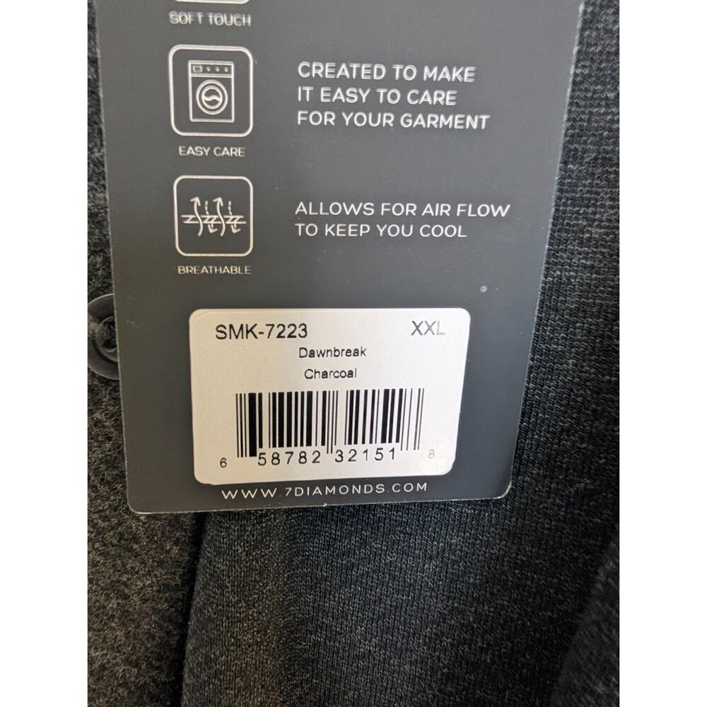NWT 7 Diamonds Shirt Mens XXL Dawnbreak Charcoal Soft Stretch Button-Up SMK-7223 - Picture 5 of 5